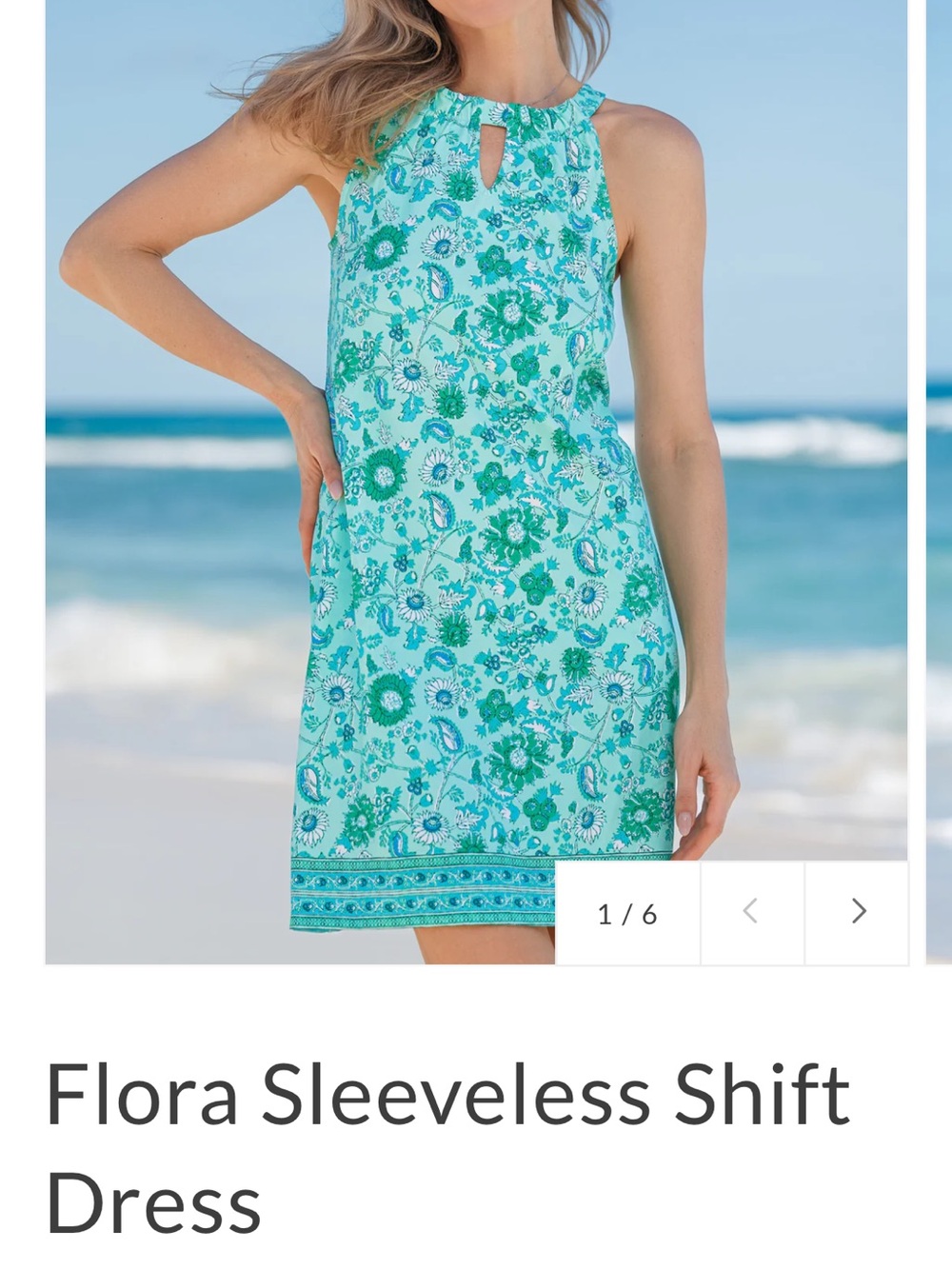 Cabana Life Mint Green Floral Sleeveless Shift Dress